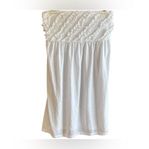 OP white ruffle design strapless swim coverup